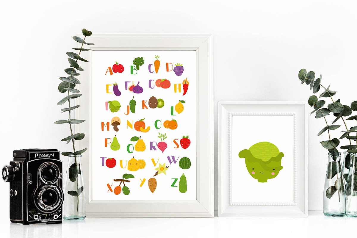 Alphabet vegetables and fruits kids, a Food Illustration by Lesya Skripak (Photo 2 of 4)
