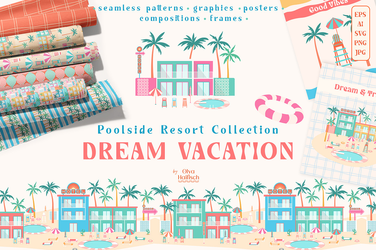 Dream Vacation Vector Collection, a Seasonal Illustration by Olya Haifisch (Photo 1 of 12)
