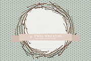 4 Twig Wreaths, PNG & Vector, an Object Graphic by michLg designs (Thumbnail 1 of 3)
