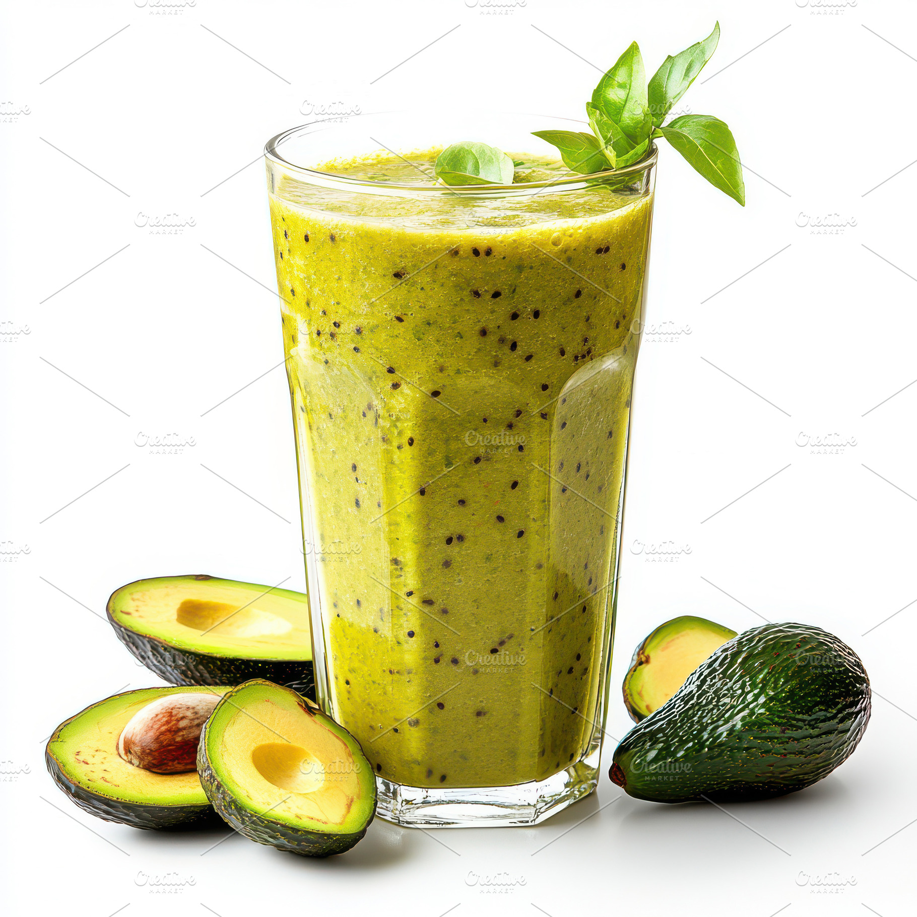 Refreshing Avocado Smoothie Green Go, a Food & Drink Photo by Pixeness Studio
