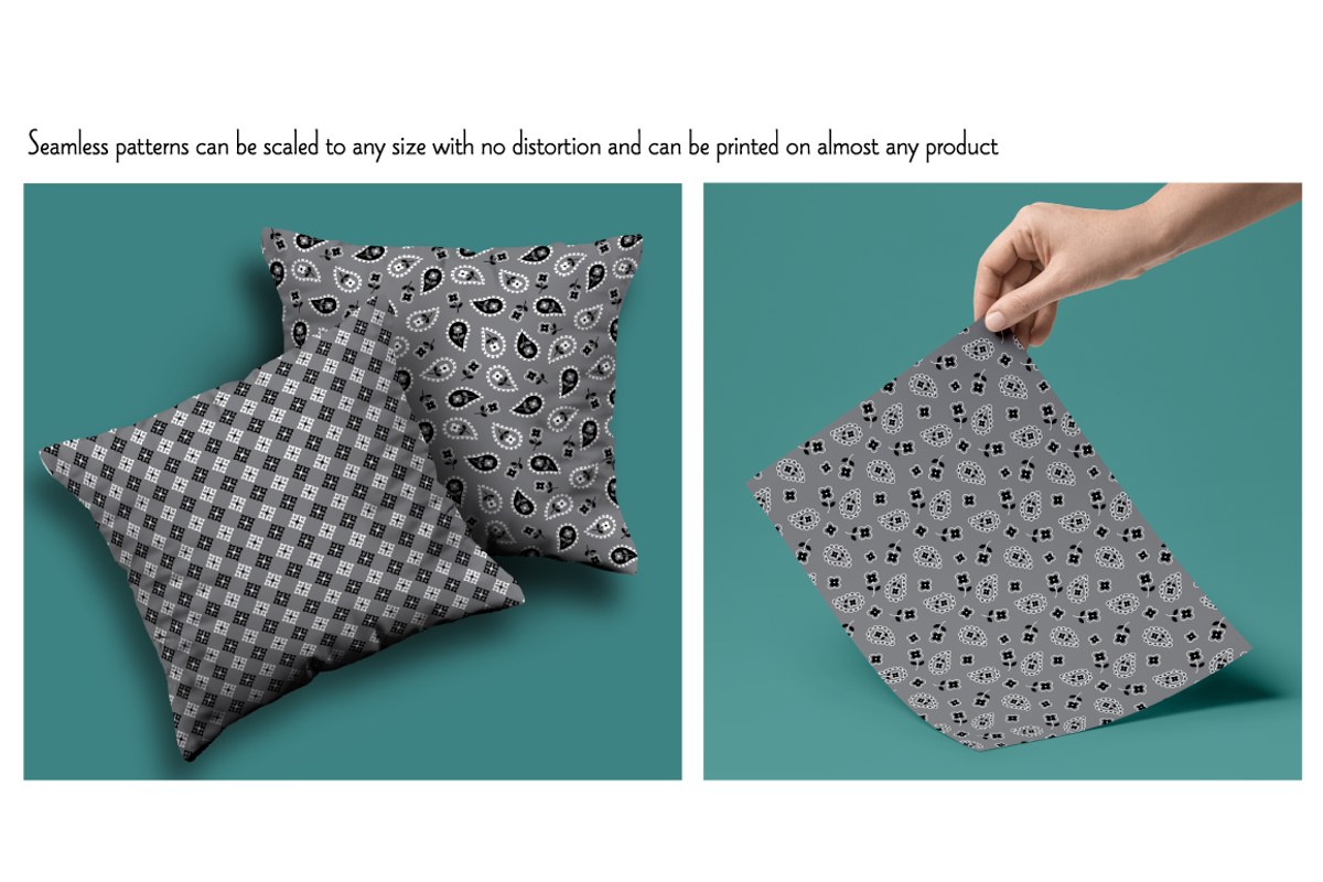 Seamless Gray Bandana Patterns preview 2
