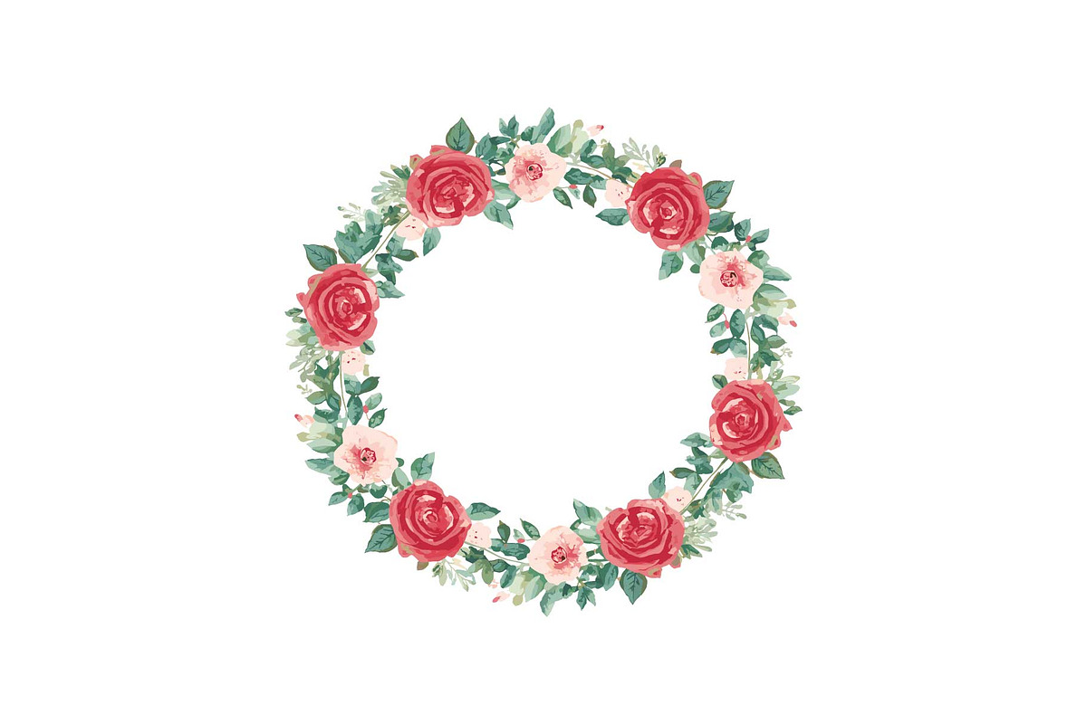 Romantic Rose Wreath Clipart Set, an Object Graphic by Designs_River (Photo 3 of 13)