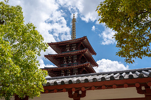 Five-story pagoda at Shitenno-ji Temple in Osaka, Japan, an Architecture Photo by GoodGoods
