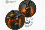 Halloween Witches Medaillons, a Seasonal Illustration by ThatsDesignArt (Thumbnail 5 of 16)