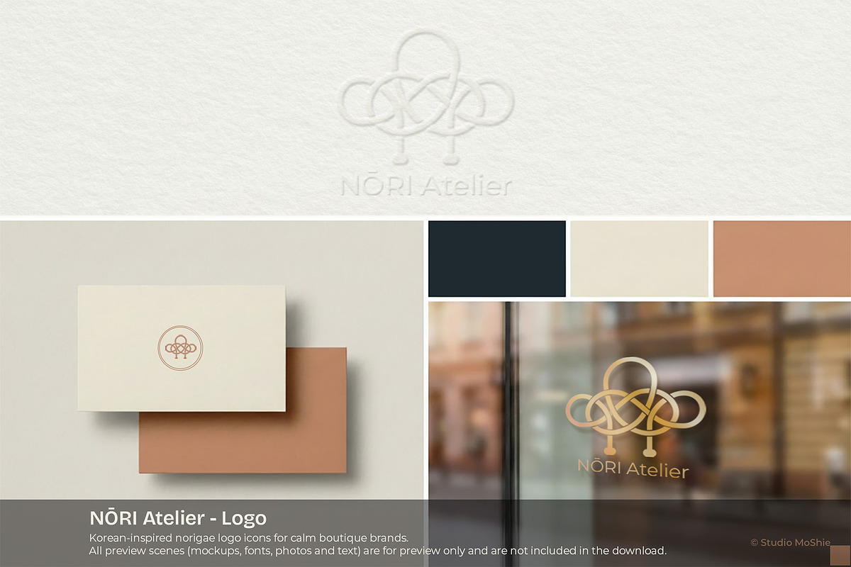 Korean Knot & Norigae Logo Icons, an Outline Icon by studio MoShie (Photo 3 of 5)