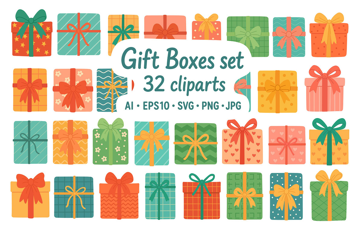 Gift Boxes Set, an Object Illustration by ananastya (Photo 1 of 3)