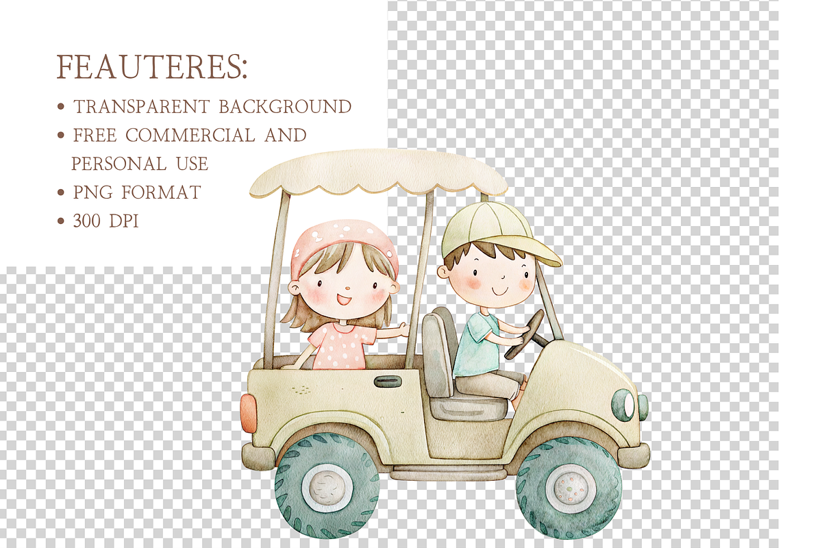 Safari Adventures watercolor clipart, an Illustration by MockupWizard (Photo 6 of 7)