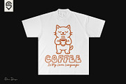Cute Cat Coffee Lover Design, an Animal Illustration by shaondesigns (Thumbnail 2 of 4)
