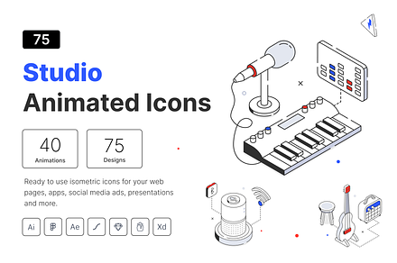 Studio Isometric Icons, an Icon by Vectors Market