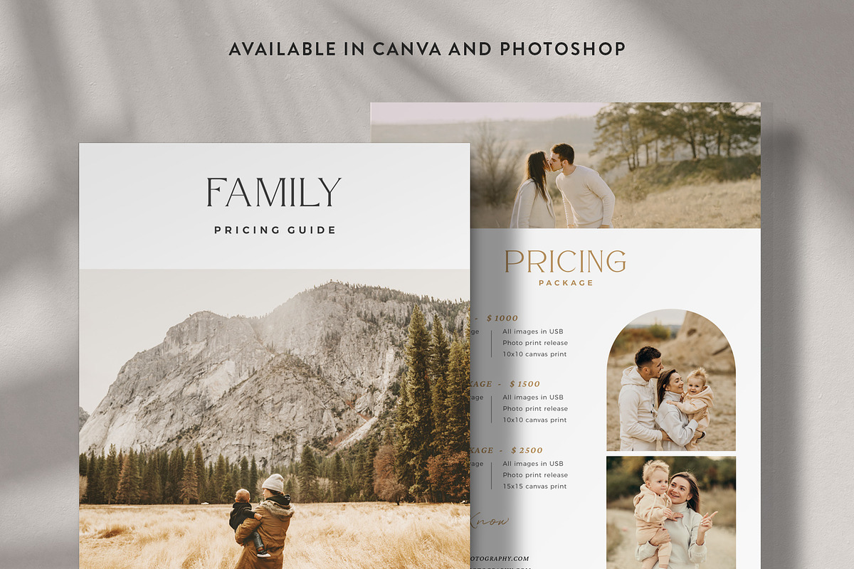 Family Portrait Pricing Guide PG020, a Flyer Template by Bellenity Design (Photo 1 of 3)