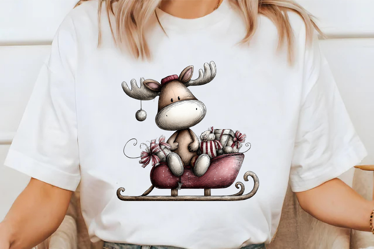 Quirky Christmas Moose Clipart, an Illustration by Libby Wishes (Photo 6 of 7)