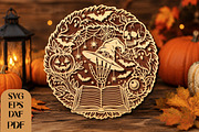 Halloween Witch Spell Book Laser Cut, an Object Graphic by DreamCafeArt (Thumbnail 1 of 4)