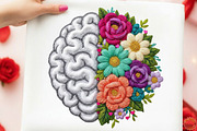 Mental Health Floral Brain Faux Yarn, an Illustration by designcity5 (Thumbnail 9 of 9)