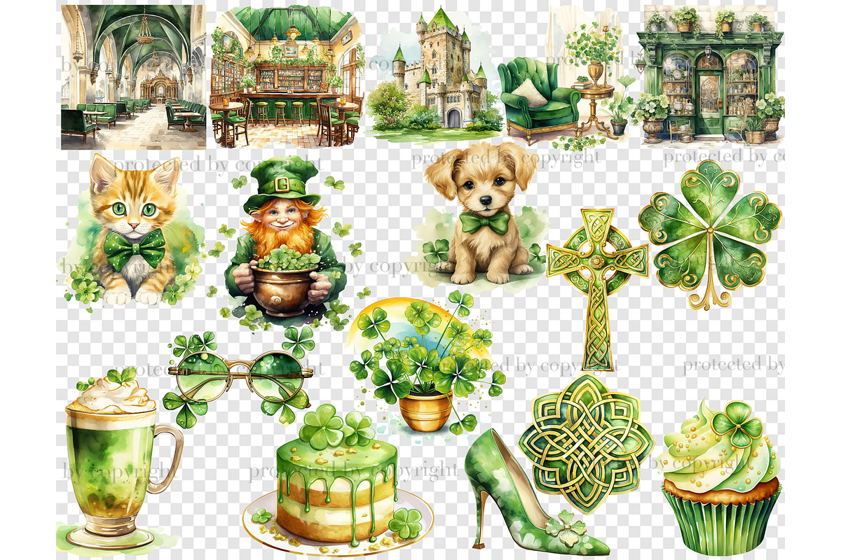 St.Patrick’s Day Clipart, a Seasonal Illustration by GlamArtZhanna (Photo 6 of 6)