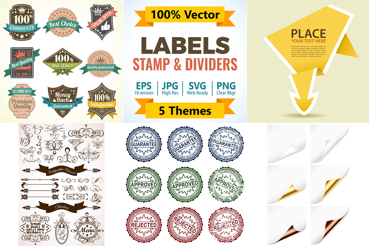 Bundle Labels, Stamps, Calligraphic, a Decorative Illustration by TAlex (Photo 1 of 7)