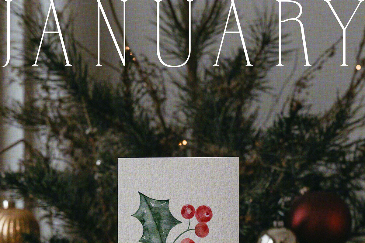 JANUARY Watercolor Winter Set, a Seasonal Illustration by Kaleriia (Photo 2 of 15)