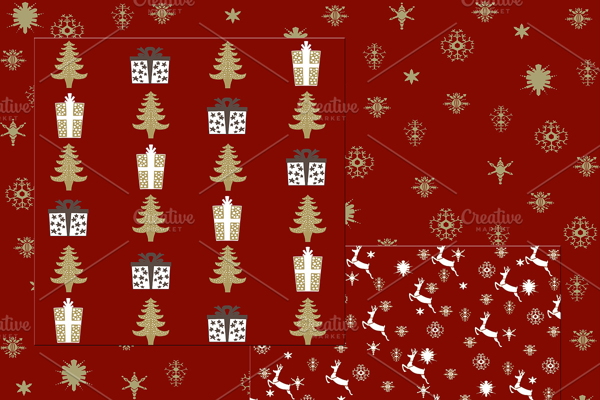 Hand-Sketched Holiday Digital Papers preview 3