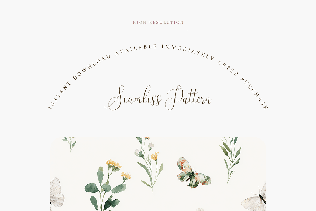 Seamless Watercolor Butterflies and, a Pattern Graphic by Pati Charm Studio (Photo 2 of 8)