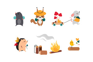 Cute Forest Animal Walking and, an Animal Illustration by TopVectors