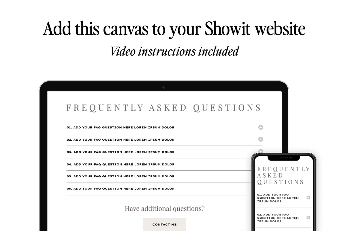 Showit Addon - FAQ Template, a Websites & App Template by Amanda Pena Design (Photo 2 of 5)
