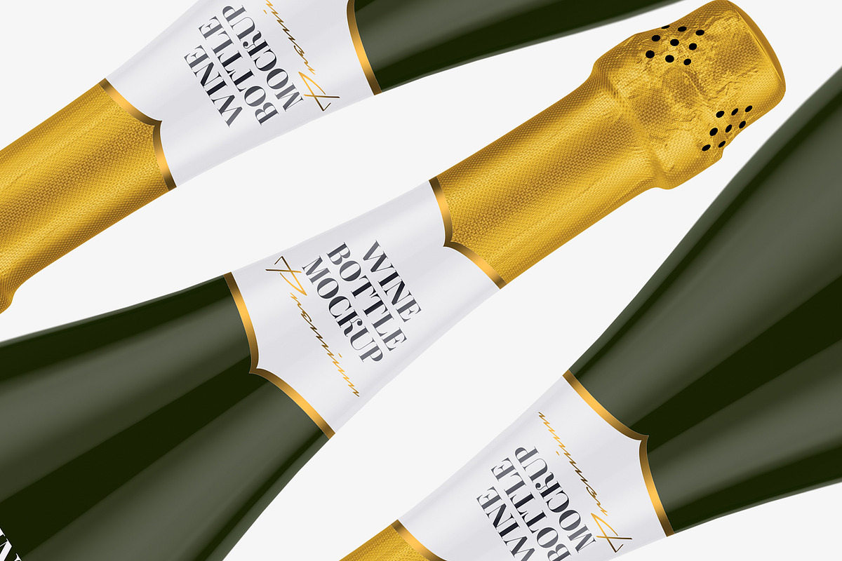 Champagne Green Bottle Mockup, a Packaging Mockup by Graxaim Mock-up (Photo 3 of 7)