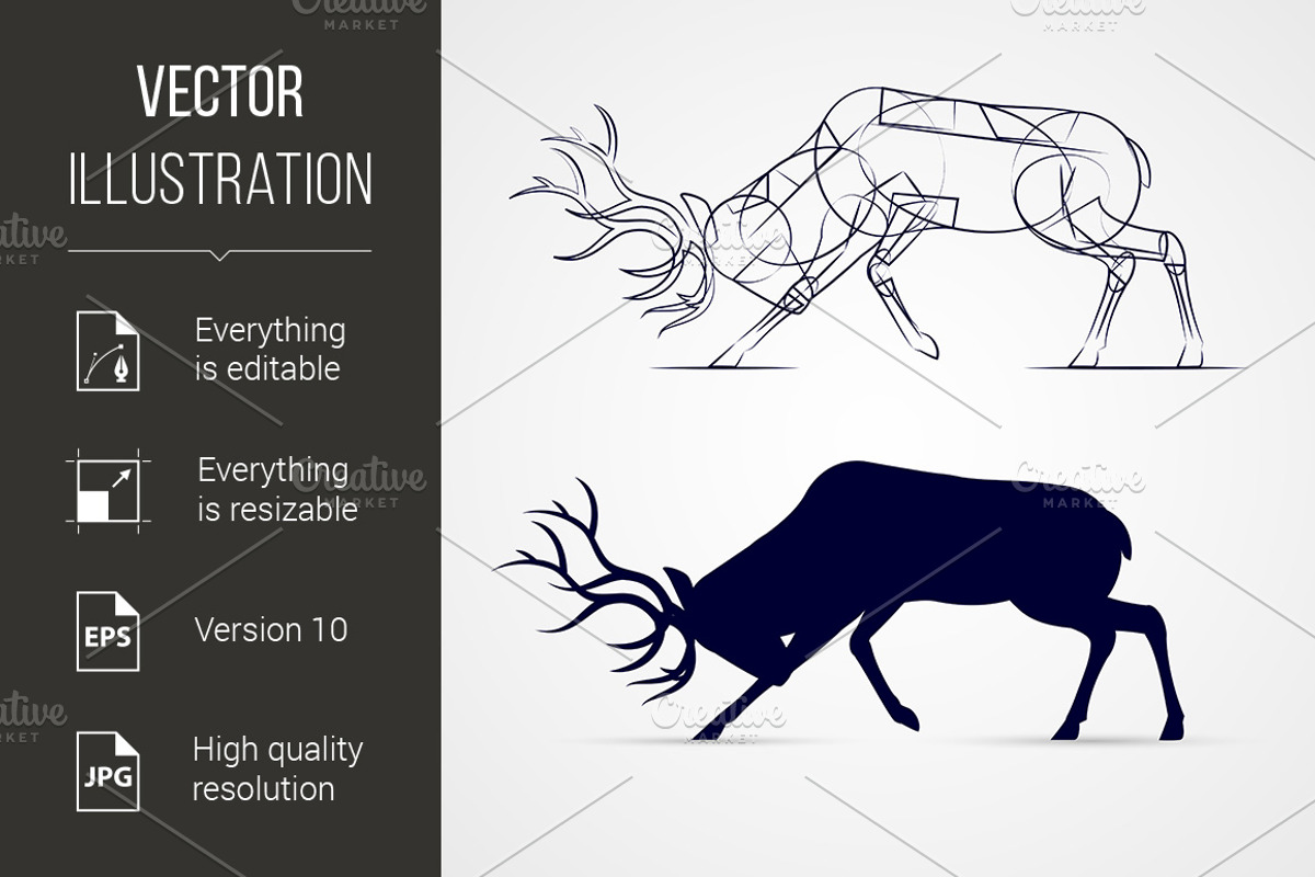 Deer Silhouette, a Background Graphic by DvargShop