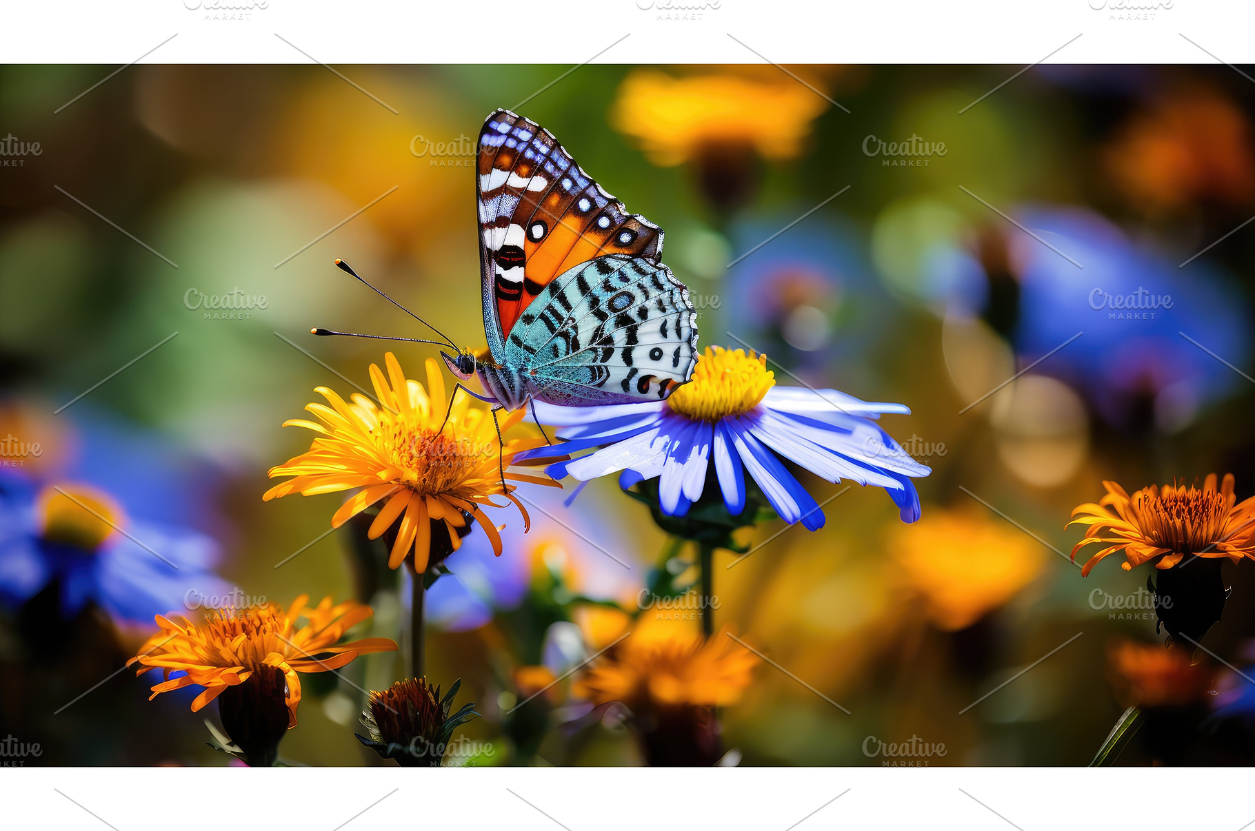 pollinator butterfly on wild flower, an Animal Photo by pikepicture