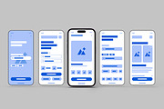 Mobile App Wireframe UI Template, a Wireframe Template by MightyDesign (Thumbnail 1 of 9)