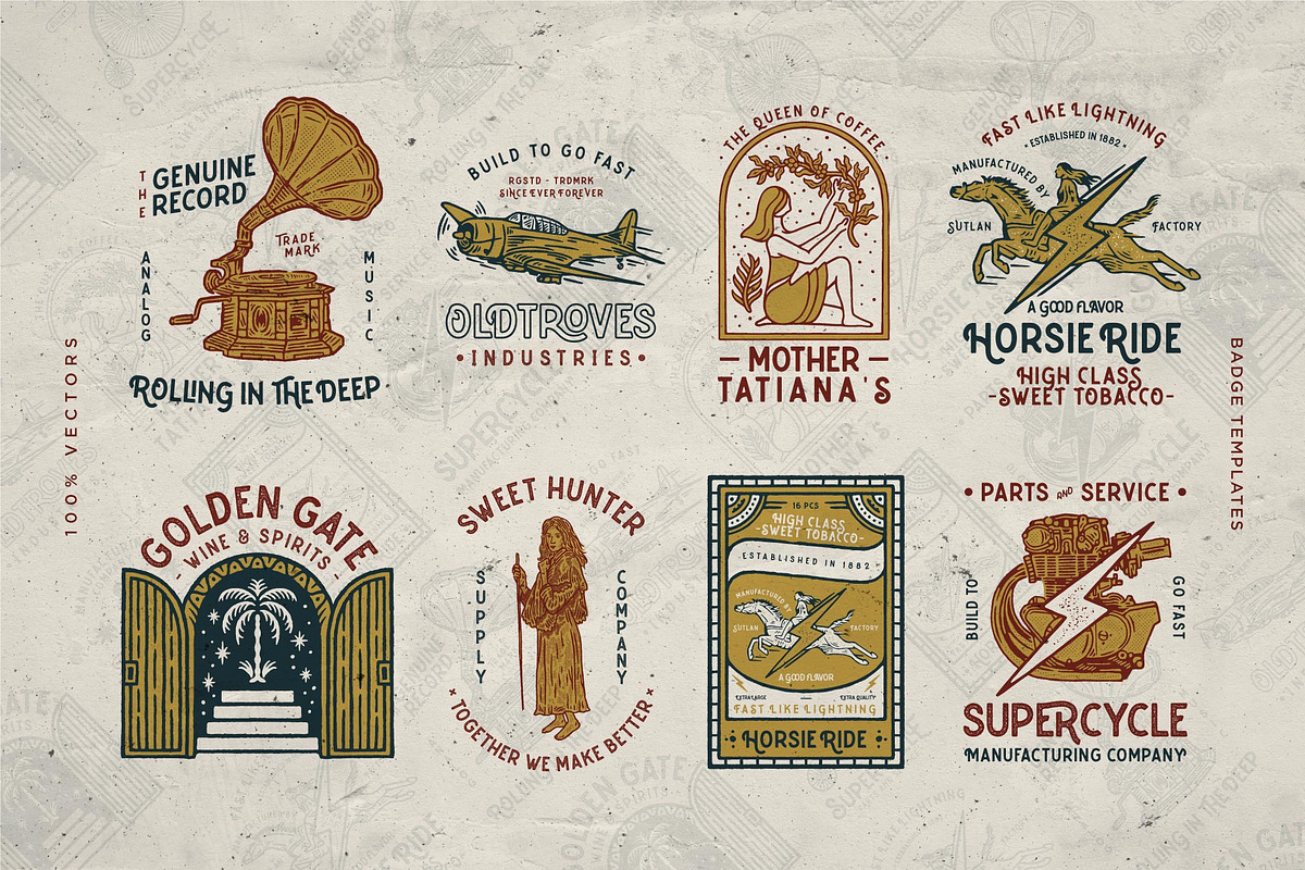 8 Random Badges Designs Template, a Branding & Logo Template by Wortfice (Photo 5 of 8)