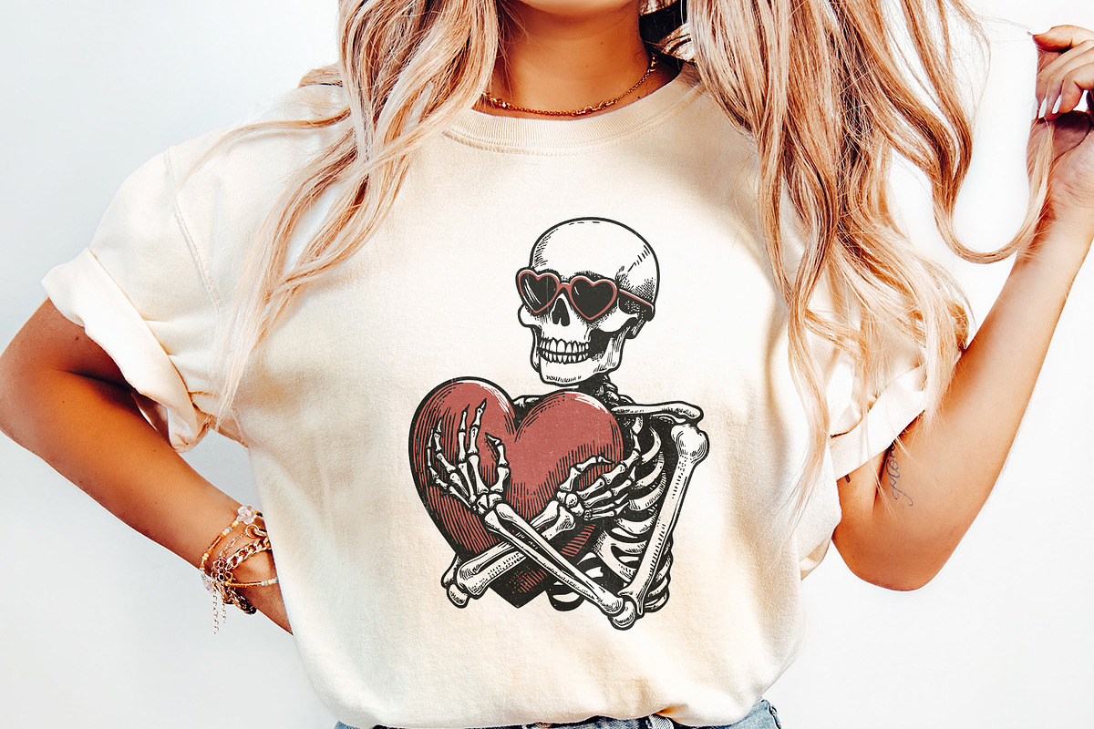 Skeleton Hugging a Heart PNG, Funny, an Illustration by SharpMarketplace (Photo 2 of 9)