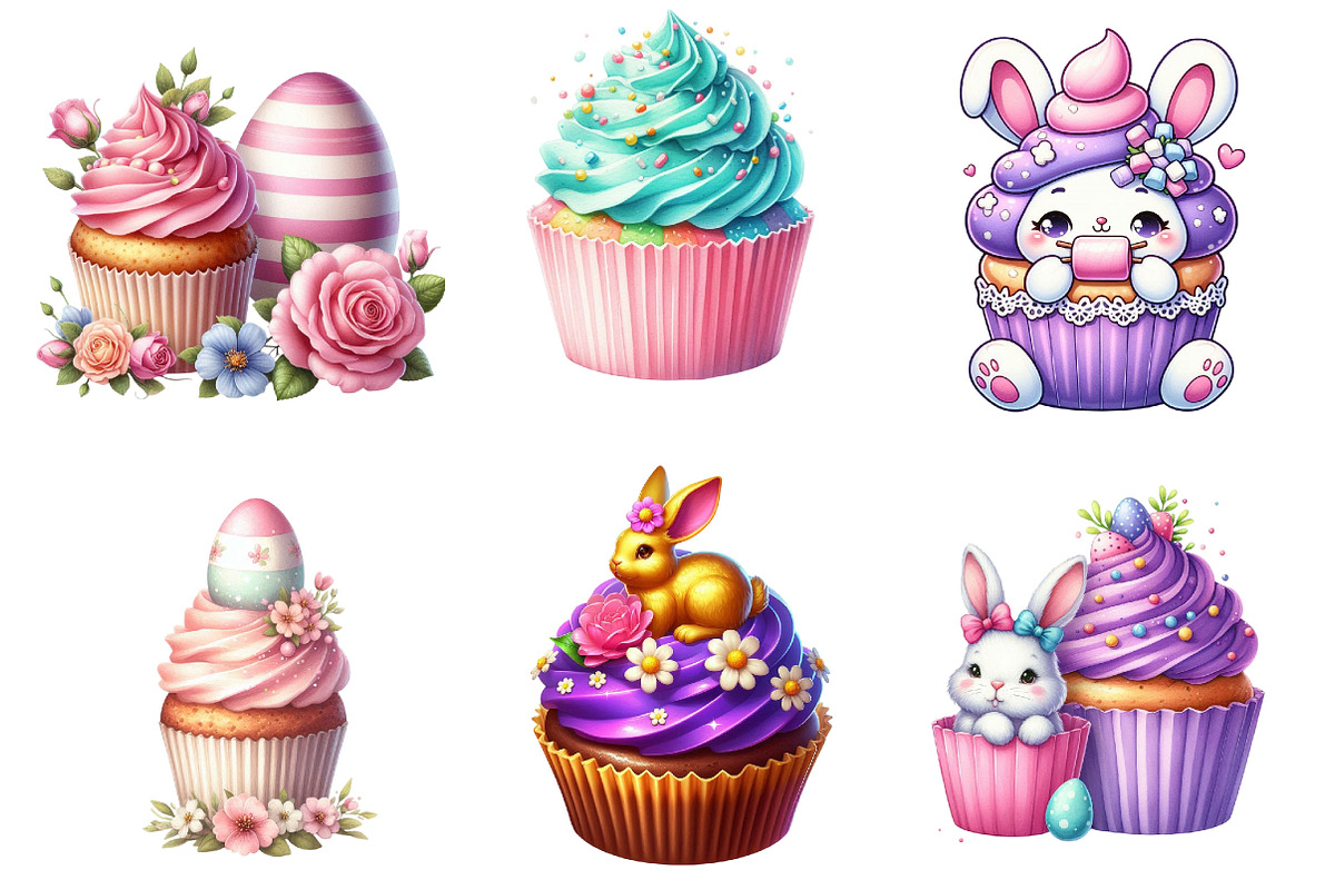 Easter Cupcake Sublimation Clipart, a Graphic by CitraGraphics (Photo 3 of 4)
