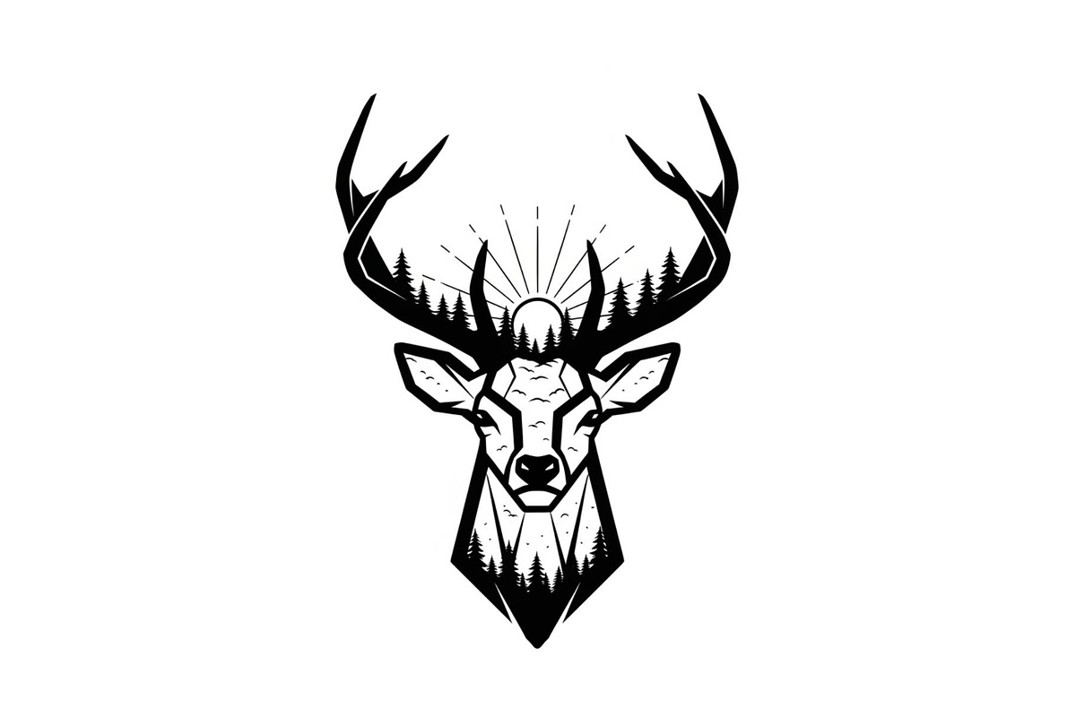 Artistic Geometric Deer Head Bundle, an Illustration by yasushie (Photo 17 of 31)