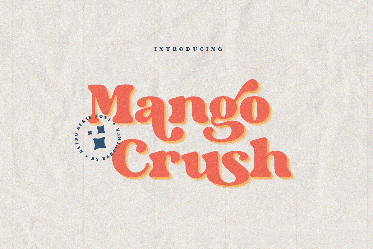 Mango Crush Retro Serif Font, a Serif Font by Pen Culture (Photo 1 of 10)