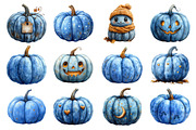 Watercolor Pumpkin Clipart, an Illustration by SinaCreation (Thumbnail 3 of 5)