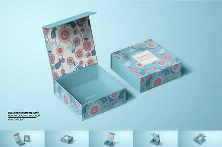 Square Magnetic Gift Box Mockup V.2, a Packaging Mockup by Sheikhadesign
