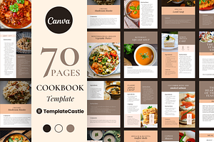 70 Cookbook Pages Templates Canva