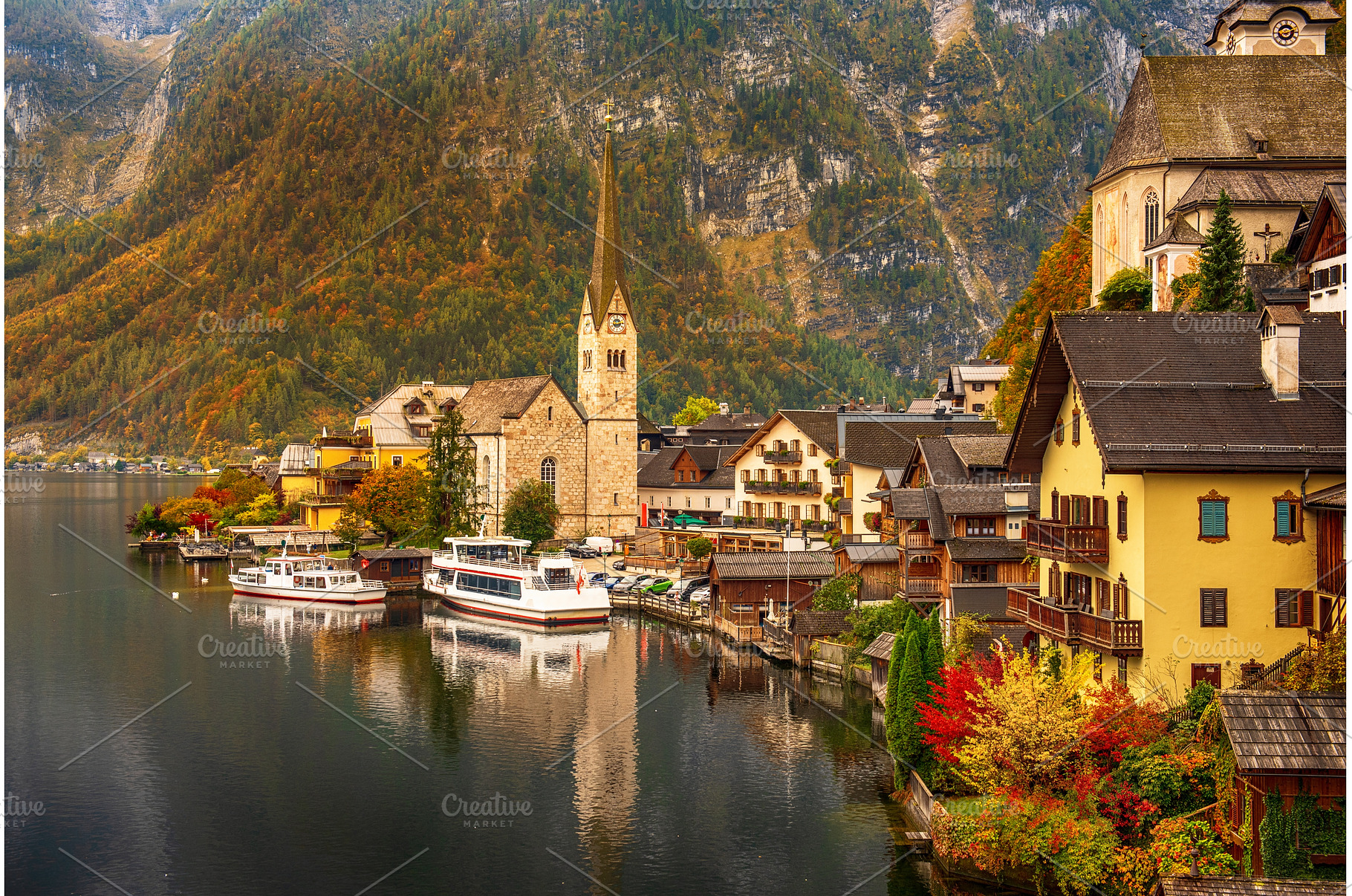 Hallstatt Village, Mountains and, an Architecture Photo by Nature and travel