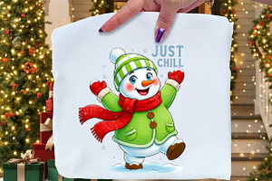 Just Chill Snowman Sublimation, an Illustration by Libby Wishes
