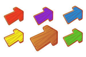 Wooden arrows. Pointers with, an Object Illustration by Vectorbuum