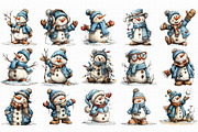 Funny Christmas Snowman Clipart, an Illustration by Libby Wishes (Thumbnail 5 of 7)
