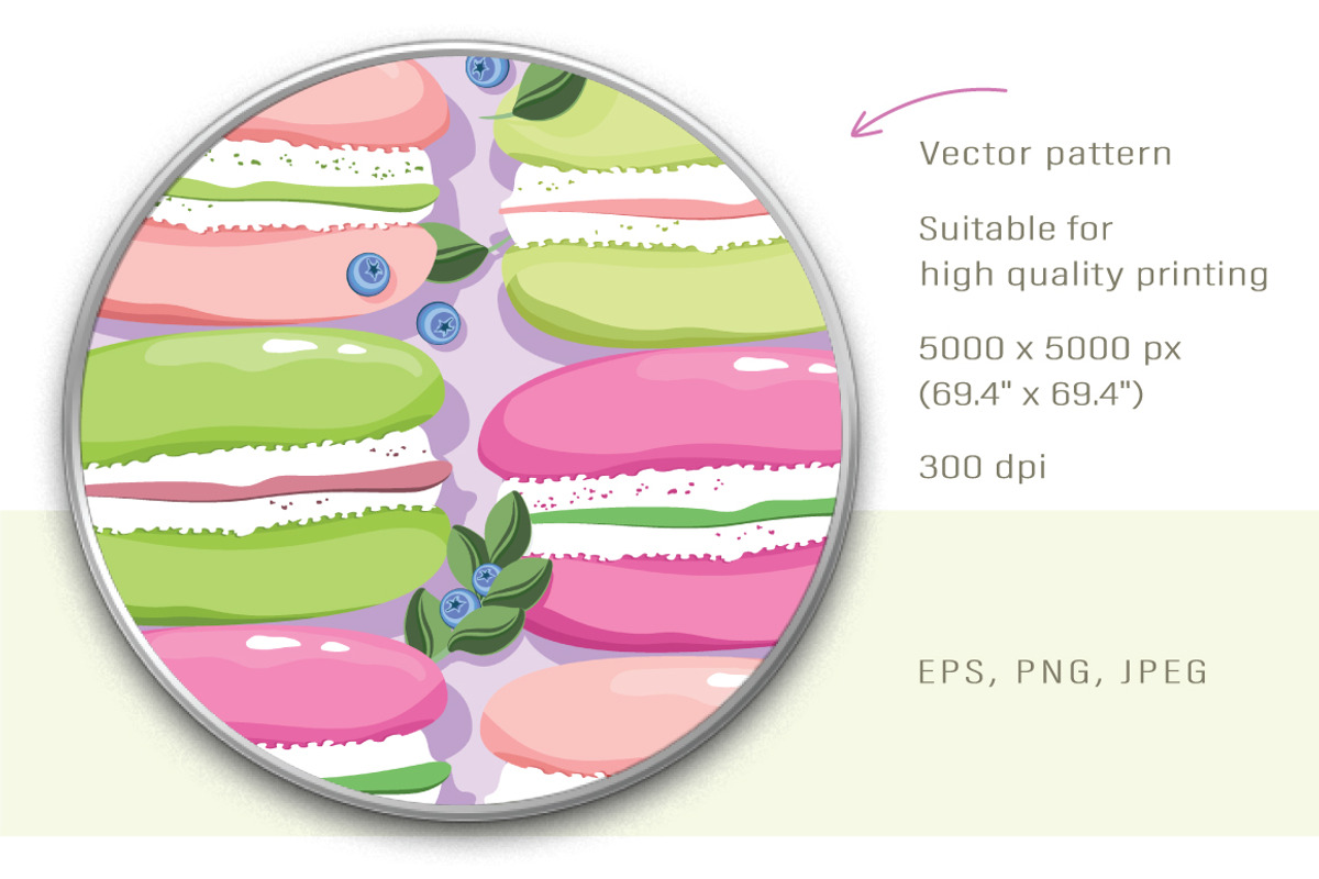Seamless patterns of Macarons, a Pattern Graphic by Yummy (Photo 2 of 10)