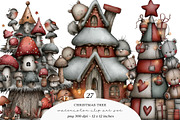 Whimsical Christmas Tree Clipart, a Transportation Illustration by SinaCreation (Thumbnail 1 of 9)
