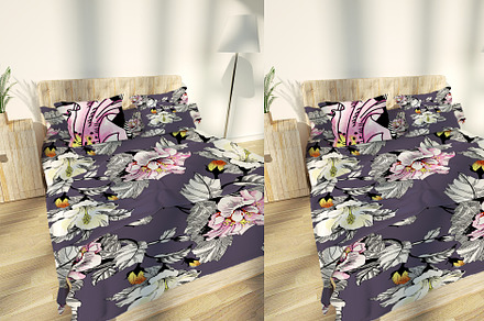 3D Bed Mockup PSD"