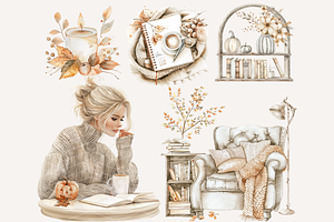 Autumn Cozy Planner Clipart