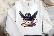 Watercolor Crow Clipart, Funny Raven, an Illustration by DreamCafeArt (Thumbnail 6 of 7)