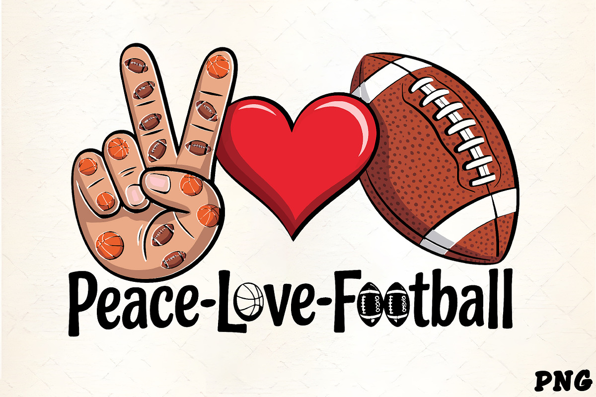 Peace love basketball football sport, an Illustration by CrexoraLab (Photo 1 of 4)