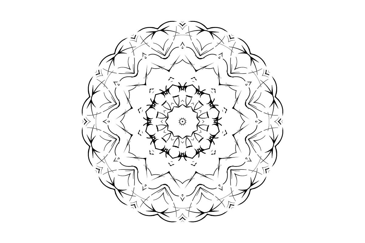 Ornamental Black White Mandala Pack, a Decorative Illustration by NJ Himel (Photo 92 of 103)