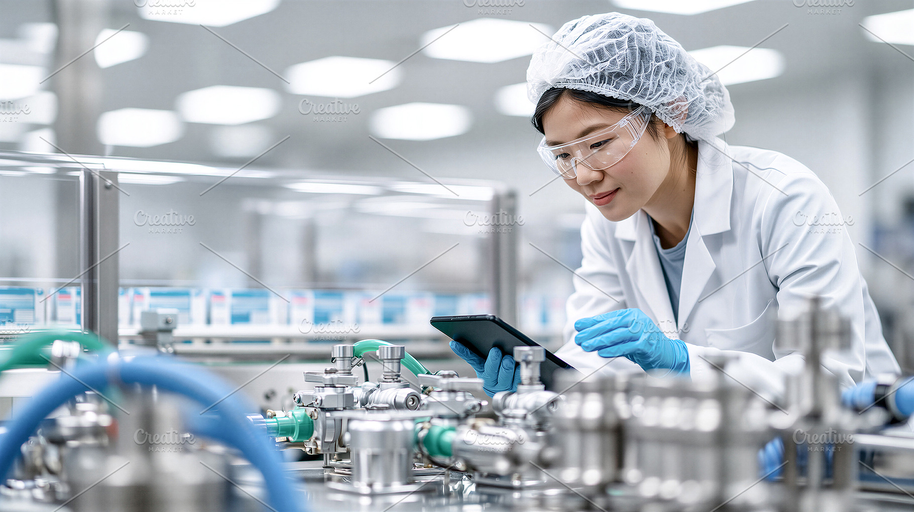 Scientist examining data with tablet, a Health & Medical Photo by 7DesignLab