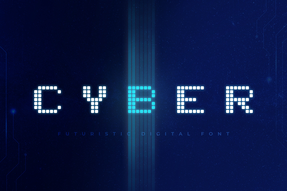 Cyber - Technology Font, a Font by AndrewPixelType (Photo 1 of 7)