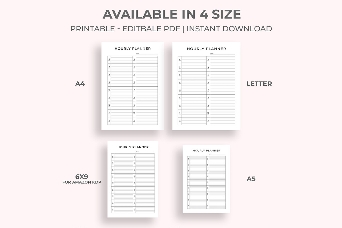 Hourly Planner, a Stationery Template by M9 Design (Photo 2 of 5)